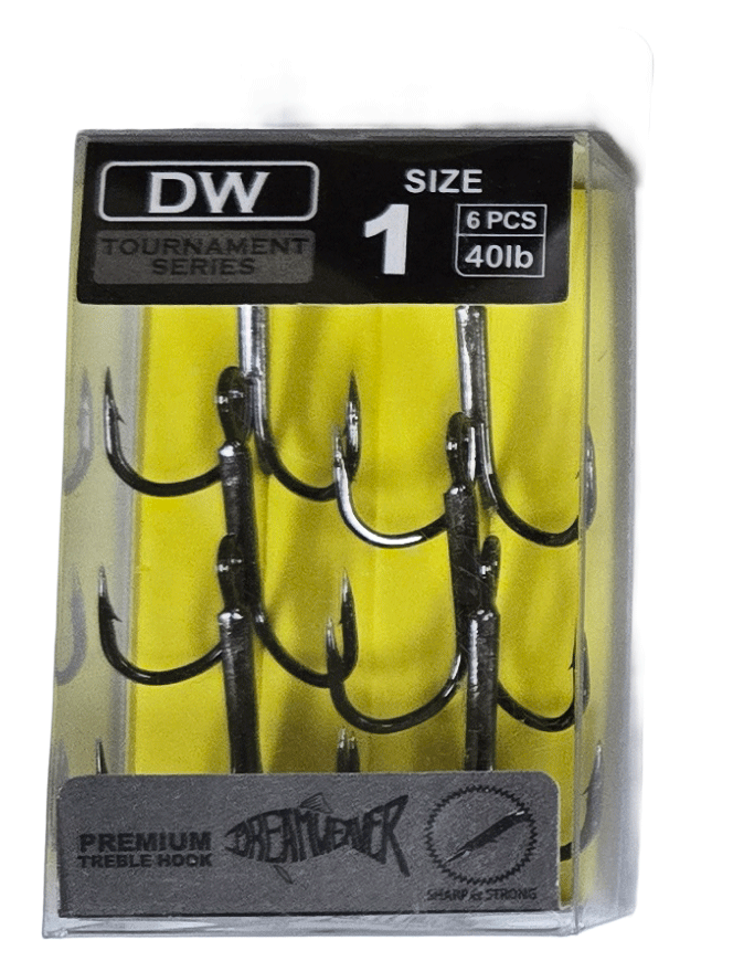 Treble hook , Black, 1#,6pcs per pack