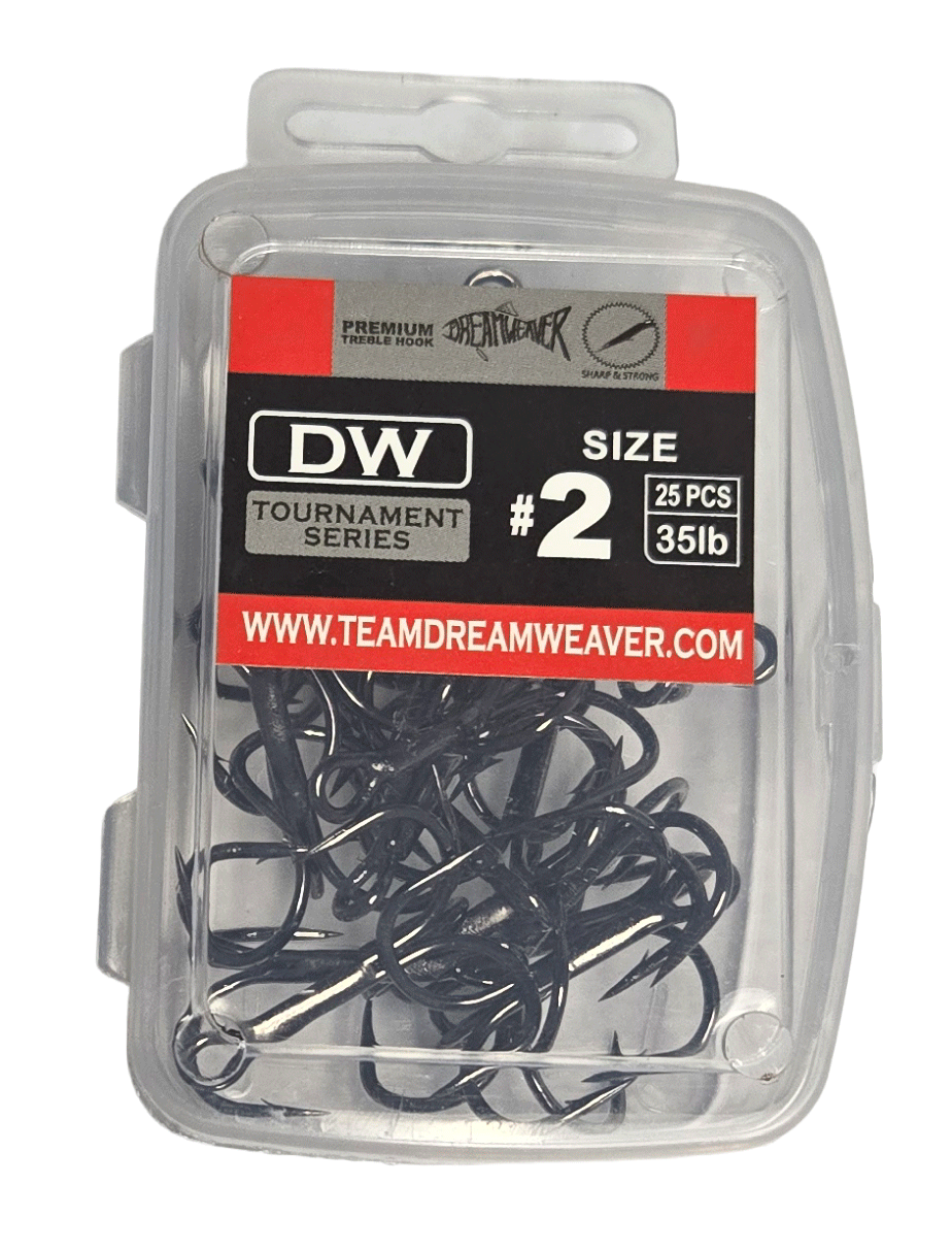 Treble hook ,Black , 2#, 25pcs per pack