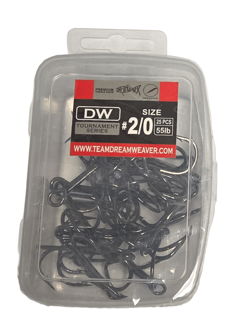 Treble hook ,Black , 2/0, 25pcs per pack