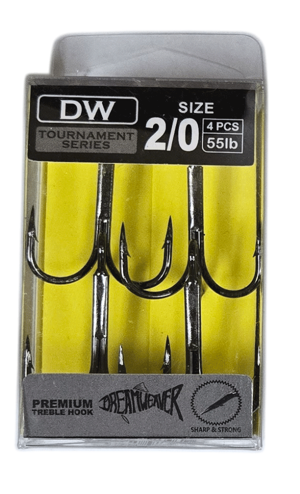 Treble hook , Black, 2/0,4pcs per pack